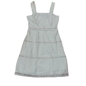 Draper James RSVP White Lace Accent Dress Tank Straps Womens Size 2 Sweet Pretty